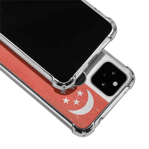 Singapore Flag Distressed Google Pixel 4a 5G Clear Case